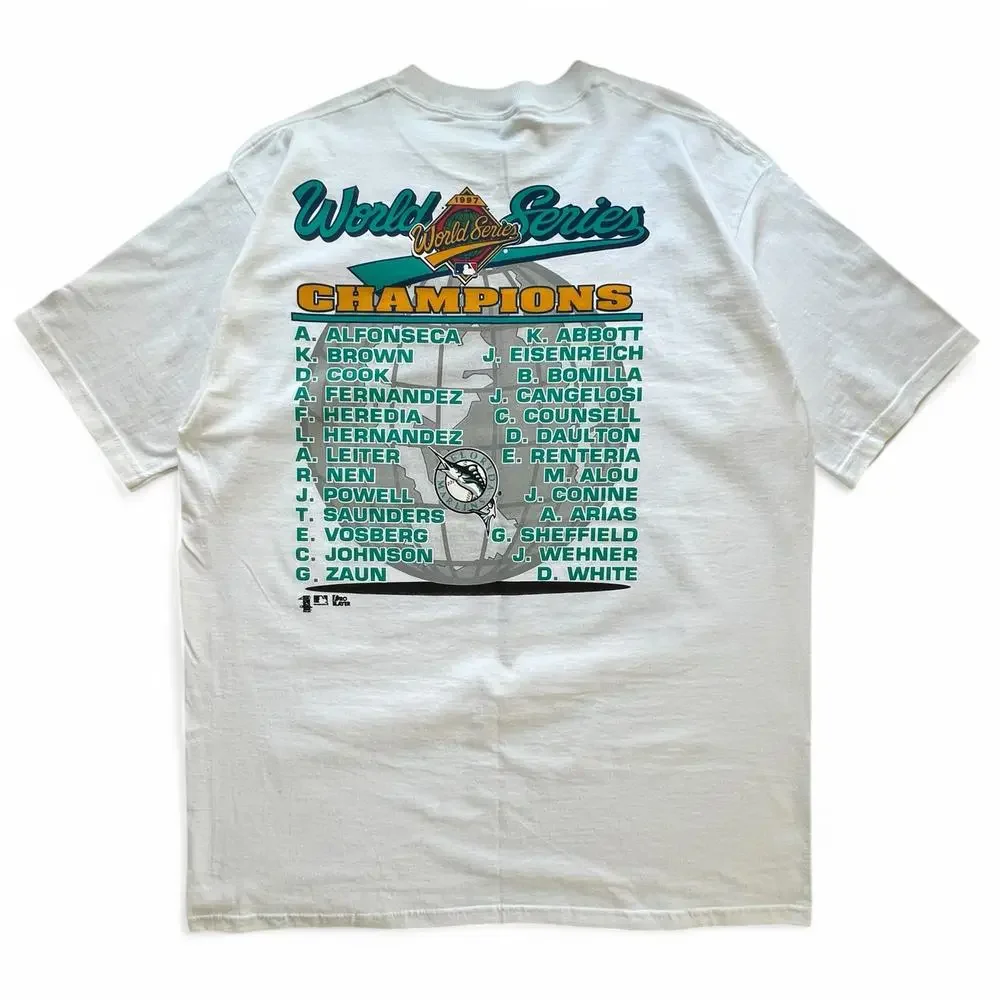 Vintage Florida Marlins Caricature World Series Champs 1997 MLB Baseball T Shirt - Picture 3 of 12
